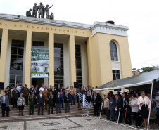 O governador Carlos Massa Ratinho Junior particip da cerimônia que comemora o 74º aniversário da tomada de Monte Castelo, na Itália, pela Força Expedicionária Brasileira, na Segunda Guerra Mundial. Foto: Gilson Abreu/ANPr