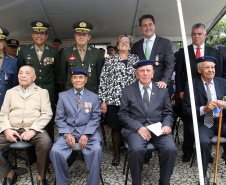 O governador Carlos Massa Ratinho Junior particip da cerimônia que comemora o 74º aniversário da tomada de Monte Castelo, na Itália, pela Força Expedicionária Brasileira, na Segunda Guerra Mundial. Foto: Gilson Abreu/ANPr