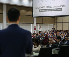 O governador Carlos Massa Ratinho Junior participa da solenidade que formaliza a Força-Tarefa Infância Segura de Prevenção e Combate a Crimes Contra a Criança, nesta quinta-feira (21) no Palácio da Justiça. Curitiba, 21/02/2019 - Foto: Geraldo Bubniak/ANPr