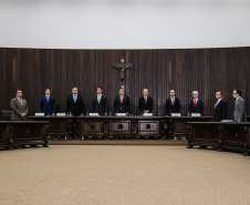 O governador Carlos Massa Ratinho Junior participa da solenidade que formaliza a Força-Tarefa Infância Segura de Prevenção e Combate a Crimes Contra a Criança, nesta quinta-feira (21) no Palácio da Justiça.    Curitiba, 21/02/2019 -  Foto: Geraldo Bubniak/ANPr