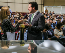 O governador Carlos Massa Ratinho Junior participa da solenidade que formaliza a Força-Tarefa Infância Segura de Prevenção e Combate a Crimes Contra a Criança, nesta quinta-feira (21) no Palácio da Justiça.    Curitiba, 21/02/2019 -  Foto: Geraldo Bubniak/ANPr