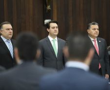 O governador Carlos Massa Ratinho Junior participa da solenidade que formaliza a Força-Tarefa Infância Segura de Prevenção e Combate a Crimes Contra a Criança, nesta quinta-feira (21) no Palácio da Justiça.    Curitiba, 21/02/2019 -  Foto:  Rodrigo Félix Leal/ANPr