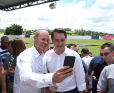 Governador Carlos Massa Ratinho Júnior participa da posse da diretoria da Associação dos Municípios do Norte Pioneiro (Amunorp), em Pinhalão, no Clube Aerp. - Pinhalão 22/02/2019 - Foto: Rodrigo Félix Leal/ANPr