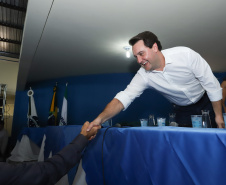 Governador Carlos Massa Ratinho Júnior participa da posse da diretoria da Associação dos Municípios do Norte Pioneiro (Amunorp), em Pinhalão, no Clube Aerp. - Pinhalão 22/02/2019 - Foto: Rodrigo Félix Leal/ANPr