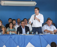 Governador Carlos Massa Ratinho Júnior participa da posse da diretoria da Associação dos Municípios do Norte Pioneiro (Amunorp), em Pinhalão, no Clube Aerp. - Pinhalão 22/02/2019 - Foto: Rodrigo Félix Leal/ANPr