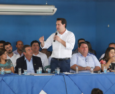 Governador Carlos Massa Ratinho Júnior participa da posse da diretoria da Associação dos Municípios do Norte Pioneiro (Amunorp), em Pinhalão, no Clube Aerp. - Pinhalão 22/02/2019 - Foto: Rodrigo Félix Leal/ANPr