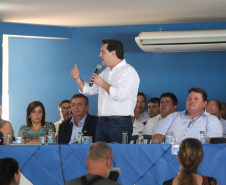 Governador Carlos Massa Ratinho Júnior participa da posse da diretoria da Associação dos Municípios do Norte Pioneiro (Amunorp), em Pinhalão, no Clube Aerp. - Pinhalão 22/02/2019 - Foto: Rodrigo Félix Leal/ANPr