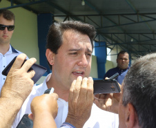 Governador Carlos Massa Ratinho Júnior participa da posse da nova diretoria da Associação dos Municípios do Norte Pioneiro (Amunorpi). O prefeito de Pinhalão, Sérgio Rodrigues é o presidente da Associação.  -  Pinhalão, 22/01/2019  -  Foto: Jaelson Lucas/ANPr