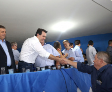 Governador Carlos Massa Ratinho Júnior participa da posse da nova diretoria da Associação dos Municípios do Norte Pioneiro (Amunorpi). O prefeito de Pinhalão, Sérgio Rodrigues é o presidente da Associação.  -  Pinhalão, 22/01/2019  -  Foto: Jaelson Lucas/ANPr