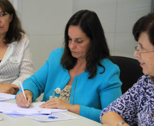 A Comissão Plurisecretarial do Plano de Desenvolvimento Regional Sustentável - PDS Metrópole Paraná Norte- reuniu-se nesta sexta-feira (22), no Palácio das Araucárias, em Curitiba, com integrantes do Consórcio Cobrape-Urbtec, responsável pela metodologia.  -  Curitiba, 22/02/2019  -  Foto: Divulgação SEDU