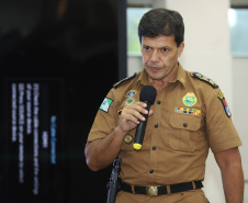 O governador Carlos Massa Ratinho Jr entregou nesta sexta(22) novas viaturas, aparelhos etolométricos e coletes balísticos às unidades da Polícia Militar que pertencem ao 2 Comando Regional - Londrina e região. Londrina,22/02/2019 -  Foto: Rodrigo Félix Leal/ANPr