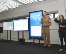 O governador Carlos Massa Ratinho Jr entregou nesta sexta(22) novas viaturas, aparelhos etolométricos e coletes balísticos às unidades da Polícia Militar que pertencem ao 2 Comando Regional - Londrina e região. Londrina,22/02/2019 Foto:Jaelson Lucas / ANPr