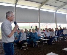 O secretário da Agricultura e Abastecimento do Paraná, Norberto Ortigara, durante abertura, nesta quarta-feira (27), do Dia de Campo Verão 2019, da Cooperativa Agraria, de Entre Rios, em Guarapuava.  -  27/02/2019  -  Foto:  Divulgação SEAB