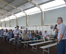 O secretário da Agricultura e Abastecimento do Paraná, Norberto Ortigara, durante abertura, nesta quarta-feira (27), do Dia de Campo Verão 2019, da Cooperativa Agraria, de Entre Rios, em Guarapuava.  -  27/02/2019  -  Foto:  Divulgação SEAB