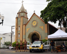 O Litoral terá reforço de 300 policiais militares durante os cinco dias do Carnaval para intensificar o policiamento durante os festejos que ocorrerão nos sete municípios. Este contingente soma-se ao efetivo já existente na Costa Leste para a Operação Verão 2018/2019.  - Foto: Divulgação PMPR