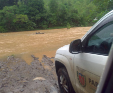 Equipe da secretaria da Saúde percorre as áreas mais remotas do município de Adrianópolis em busca de pessoas não vacinadas contra a febre amarela.  Adrianópolis, 28/02/2019  -  Foto: Divulgação SESA