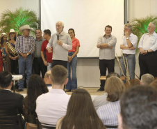 O governador em exercício Darci Piana, participa da abertura da 48ª Exposição Paranavaí - Feira Agropecuária e Industrial de Paranavaí, região noroeste do Estado.  Presentes: presidente da Sociedade Rural do Noroeste do Paraná, Mario Helio de Almeida; secretário de Agricultura, Norbeto Ortigara;  entre outros.Paranavaí, 08-03-19.Foto: Arnaldo Alves / ANPr.