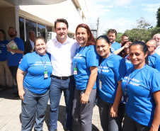 O governador Carlos Massa Ratinho Junior empossa a nova diretoria do Instituto de Tecnologia do Paraná (Tecpar). Tomam posse como diretor-presidente do Tecpar, Fabio Cammarota; diretora comercial, Danielle Portela; o diretor de Desenvolvimento Tecnológico e Inovação, Rafael Rodrigues; e diretor de Administração e Finanças, Arnaldo da Fonseca. Foto: Rodrigo Félix Leal/ANPr