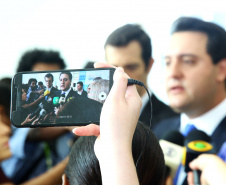 O governador Carlos Massa Ratinho Junior lançou nesta sexta-feira (15) o programa Escola Segura, que prevê uma série de medidas preventivas e protetivas de segurança que serão executadas na rede estadual de ensino. Curitiba,15/03/2019 Foto: Jaelson Lucas / ANPr