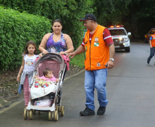 A Coordenadoria Estadual de Proteção e Defesa Civil realiza simulado de abandono com comunidade em área de risco de Morretes, no Litoral do Paraná.  -  Morretes, 16/03/2019  -  Foto: Jaelson Lucas/ANPr