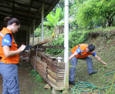 A Coordenadoria Estadual de Proteção e Defesa Civil realiza simulado de abandono com comunidade em área de risco de Morretes, no Litoral do Paraná.  -  Morretes, 16/03/2019  -  Foto: Jaelson Lucas/ANPr