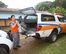 A Coordenadoria Estadual de Proteção e Defesa Civil realiza simulado de abandono com comunidade em área de risco de Morretes, no Litoral do Paraná.  -  Morretes, 16/03/2019  -  Foto: Jaelson Lucas/ANPr