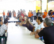 A Coordenadoria Estadual de Proteção e Defesa Civil realiza simulado de abandono com comunidade em área de risco de Morretes, no Litoral do Paraná. Morretes,16/03/2019 Foto:Jaelson Lucas ANPr