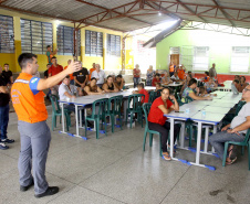 A Coordenadoria Estadual de Proteção e Defesa Civil realiza simulado de abandono com comunidade em área de risco de Morretes, no Litoral do Paraná. Morretes,16/03/2019 Foto:Jaelson Lucas ANPr