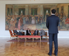 Vice-governador Darci Piana recebe o embaixador da República da Macedônia do Norte, Ivica Bocevski  -  Curitiba, 18/03/2019  - Foto: José Fernando Ogurta/ANPr