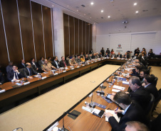 Governador Carlos Massa Ratinho Júnior coordena reunião com o secretariado  -  Curitiba, 19/03/2019  -  Foto: Rodrigo Félix Leal/ANPr