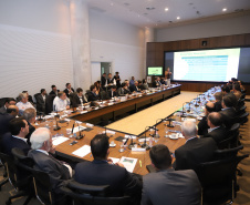 Governador Carlos Massa Ratinho Júnior coordena reunião com o secretariado  -  Curitiba, 19/03/2019  -  Foto: Rodrigo Félix Leal/ANPr