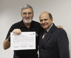 O secretário da Segurança Pública e Administração Penitenciária do Paraná, Luiz Felipe Carbonell, participou nesta quarta-feira (20) da solenidade de posse do novo presidente e dos novos conselheiros dos Conselho Estadual de Políticas Públicas sobre Drogas (Conesd) para o biênio 2019-2021.A cerimônia ocorreu na sede da secretaria, no Centro Cívico, em Curitiba.  -  Curitiba, 20/03/2019  -  Foto: Divulgação SESP