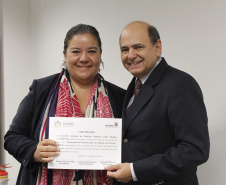 O secretário da Segurança Pública e Administração Penitenciária do Paraná, Luiz Felipe Carbonell, participou nesta quarta-feira (20) da solenidade de posse do novo presidente e dos novos conselheiros dos Conselho Estadual de Políticas Públicas sobre Drogas (Conesd) para o biênio 2019-2021.A cerimônia ocorreu na sede da secretaria, no Centro Cívico, em Curitiba.  -  Curitiba, 20/03/2019  -  Foto: Divulgação SESP