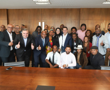 Governador Carlos Massa Ratinho Junior sanciona a lei que institui o Dia Estadual de Luta pela Eliminação da Discriminação Racial. A Lei define que a data será celebrada anualmente em 21 de março.  -  Curitiba, 21/03/2019  -  Foto: Rodrigo Félix Leal/ANPr