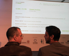 O superintendente executivo do Serviço Social Autônomo (Paranacidade), Álvaro Cabrini Junior, apresentou nesta sexta-feira (22) uma palestra no SmartCity , em Curitiba. Com o tema ?Cidades Circulares - Planejanfo Cidades Sustentáveis, Inovadoras e Inclusivas?  -  cURITIBA, 22/03/2019  -  fOTO: dIVULGAÇÃO sedu