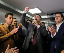 Governador Carlos Massa Ratinho Junior participa da posse do secretário de Estado da Saúde, Carlos Alberto Gebrim Preto (Beto Preto). Curitiba, 25/03/2019. Foto: Geraldo Bubniak/ANPr