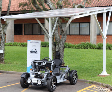 Como parte da estratégia do Instituto de Tecnologia do Paraná (Tecpar) em estar alinhado às últimas tendências nacionais e internacionais na área de tecnologia e inovação, o Tecpar e a Renault realizaram uma parceria para disponibilizar ao instituto a plataforma do Twizy, veículo elétrico produzido pela montadora.  -  curitiba, 01/04/2019  -  Foto: Divulgação Tecpar