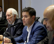 O Governo do Paraná, por meio da Secretaria da Justiça, Família e Trabalho, reforçou as ações de garantia de direitos, assistência social e apoio à geração empregos. Só nos três primeiros meses de gestão foram mais de 100 ações nesta área. O desempenho nesta área foi tema da reunião do vice-governador Darci Piana com o secretariado, realizada nesta terça-feira (2), no Palácio Iguaçu, em Curitiba. Curitiba, 02/04/2019  -  Foto: Jaelson Lucas/ANPr