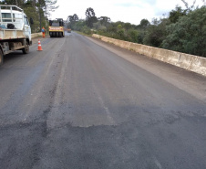 recapeamento da rodovia PR-170, trecho Entr. BR-153(Jangada do Sul) - Bituruna. Executados 25 km do total de 46,27 km.  -  Curitiba, 02/04/2019  -  Foto: Divulgação DER/SEIL