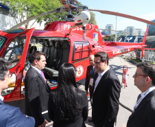 O governador Carlos Massa Ratinho Junior esteve nesta terça-feira (2) na 12ª edição da feira internacional de segurança LAAD Defence & Security, no Rio de Janeiro. A viagem teve como objetivo conhecer tecnologias que possam ser aplicadas no Paraná para reforçar e aprimorar o sistema segurança pública. Foto: Rodrigo Felix Leal/ANPr