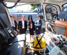 O governador Carlos Massa Ratinho Junior esteve nesta terça-feira (2) na 12ª edição da feira internacional de segurança LAAD Defence & Security, no Rio de Janeiro. A viagem teve como objetivo conhecer tecnologias que possam ser aplicadas no Paraná para reforçar e aprimorar o sistema segurança pública. Foto: Rodrigo Felix Leal/ANPr