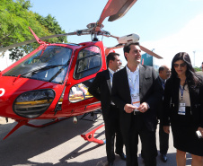 O governador Carlos Massa Ratinho Junior esteve nesta terça-feira (2) na 12ª edição da feira internacional de segurança LAAD Defence & Security, no Rio de Janeiro. A viagem teve como objetivo conhecer tecnologias que possam ser aplicadas no Paraná para reforçar e aprimorar o sistema segurança pública. Foto: Rodrigo Felix Leal/ANPr