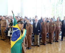 Batalhão da Policia Ambiental comemora 62 anos, vice governador Darci Piana recebe medalha do mérito ambiental.
Foto Gilson Abreu/ANPr