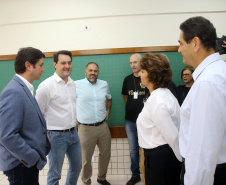 Governador Carlos Massa Ratinho Júnior inaugura em Guarapuava a nova sede do Colégio Estadual Leni Marlene Jacob  -  Guarapuava, 04/04/2019  -  Foto: Jaelson Lucas/ANPr