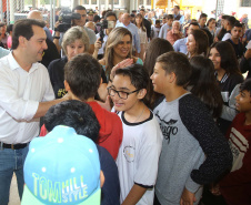 Governador Carlos Massa Ratinho Júnior inaugura em Guarapuava a nova sede do Colégio Estadual Leni Marlene Jacob  -  Guarapuava, 04/04/2019  -  Foto: Jaelson Lucas/ANPr