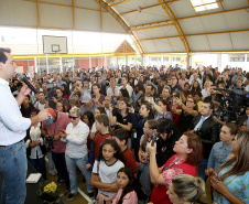 Governador Carlos Massa Ratinho Júnior inaugura em Guarapuava a nova sede do Colégio Estadual Leni Marlene Jacob  -  Guarapuava, 04/04/2019  -  Foto: Jaelson Lucas/ANPr