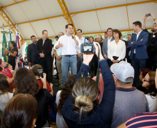 Governador Carlos Massa Ratinho Júnior inaugura em Guarapuava a nova sede do Colégio Estadual Leni Marlene Jacob  -  Guarapuava, 04/04/2019  -  Foto: Jaelson Lucas/ANPr