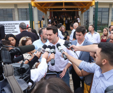 Governador Carlos Massa Ratinho Júnior inaugura em Guarapuava a nova sede do Colégio Estadual Leni Marlene Jacob  -  Guarapuava, 04/04/2019  -  Foto: Rodrigo Felix Leal/ANPr