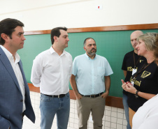 Governador Carlos Massa Ratinho Júnior inaugura em Guarapuava a nova sede do Colégio Estadual Leni Marlene Jacob  -  Guarapuava, 04/04/2019  -  Foto: Rodrigo Felix Leal/ANPr