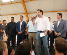 Governador Carlos Massa Ratinho Júnior inaugura em Guarapuava a nova sede do Colégio Estadual Leni Marlene Jacob  -  Guarapuava, 04/04/2019  -  Foto: Rodrigo Felix Leal/ANPr